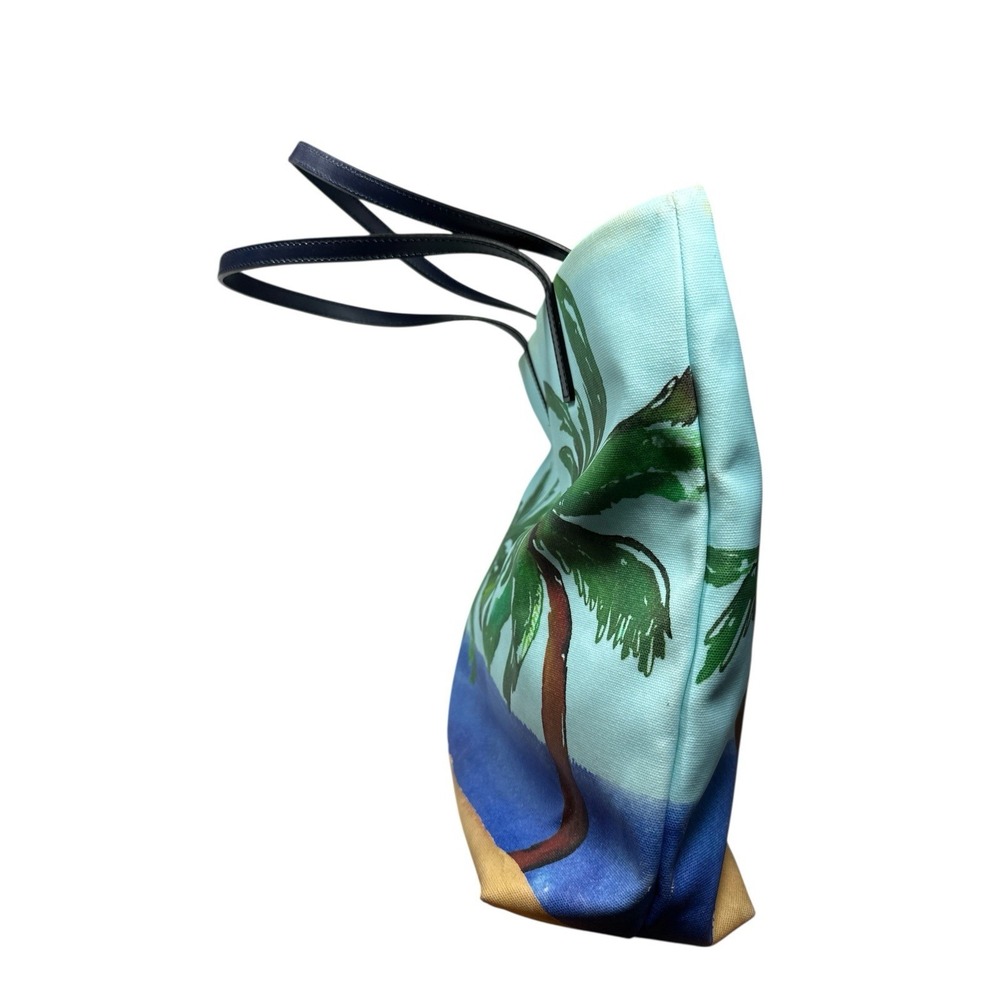 Kate Spade "I Need A Vacation" Palm Tree Ocean Beach Print Bon Shopper Tote Bag - Picture 7 of 16